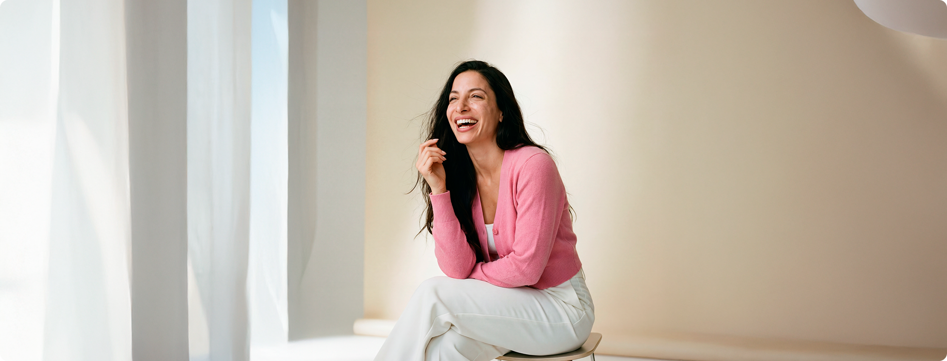 Woman looking hopeful